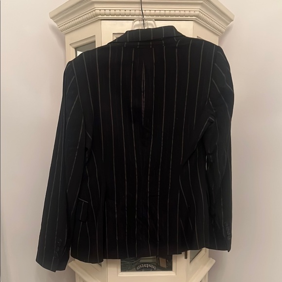 Navy wool Pinstripe Blazer - Picture 4 of 4